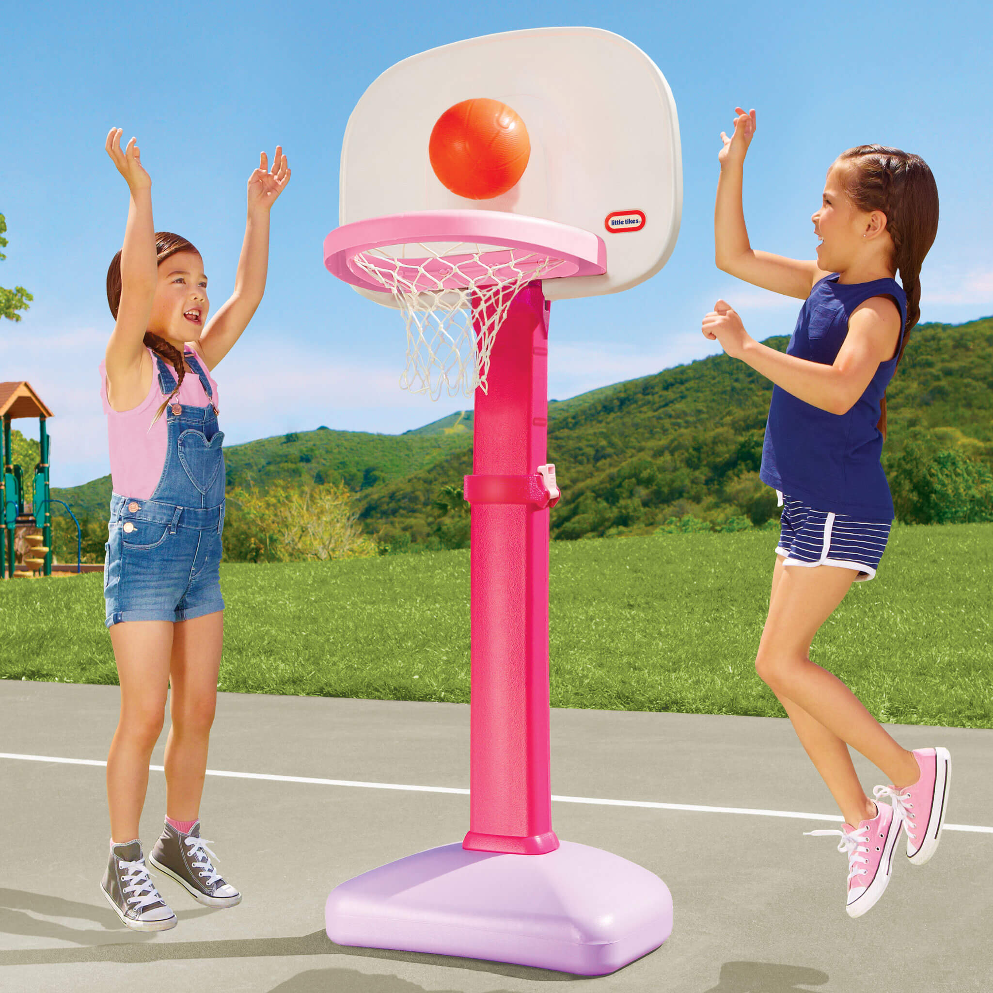 Little Tikes TotSports? Easy Score? Pink Basketball Set with 3 Basketballs - Image 2